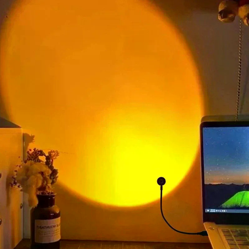 Photography Lighting Mood - โคมไฟ LED แสงพระอาทิตย์ตก ไฟกลางคืน โปรเจคเตอร์ USB