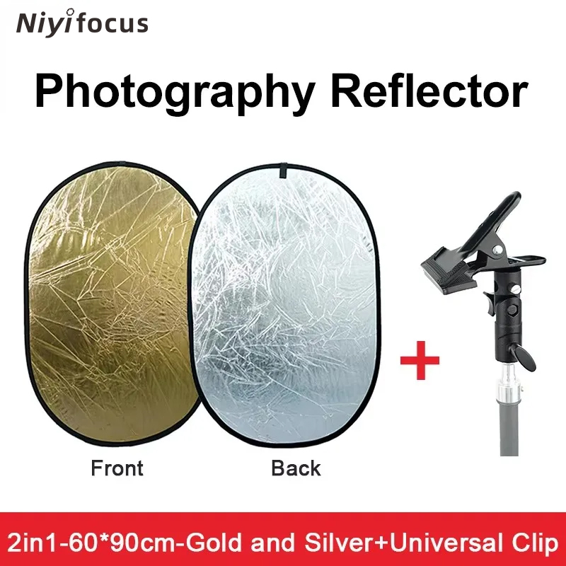 Photography Lighting Reflectors - แผ่นสะท้อนแสงแบบพกพา 2in1 ขนาด 30 ซม. 60