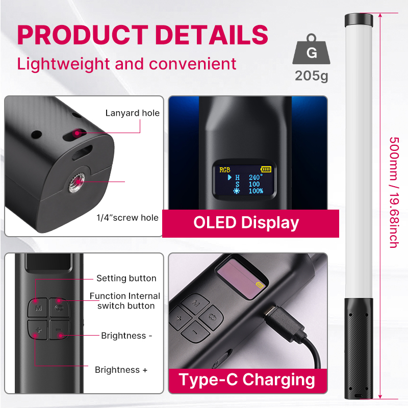 Ulanzi VL119 มือถือ RGB สีสัน  - Photography Lighting Wand บทวิจารณ์และราคา