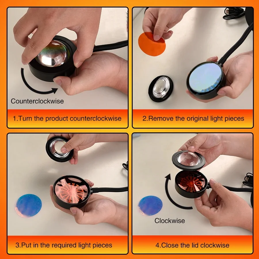 Sunset โคมไฟ Night Light หลายส - Photography Lighting Mood บทวิจารณ์และราคา