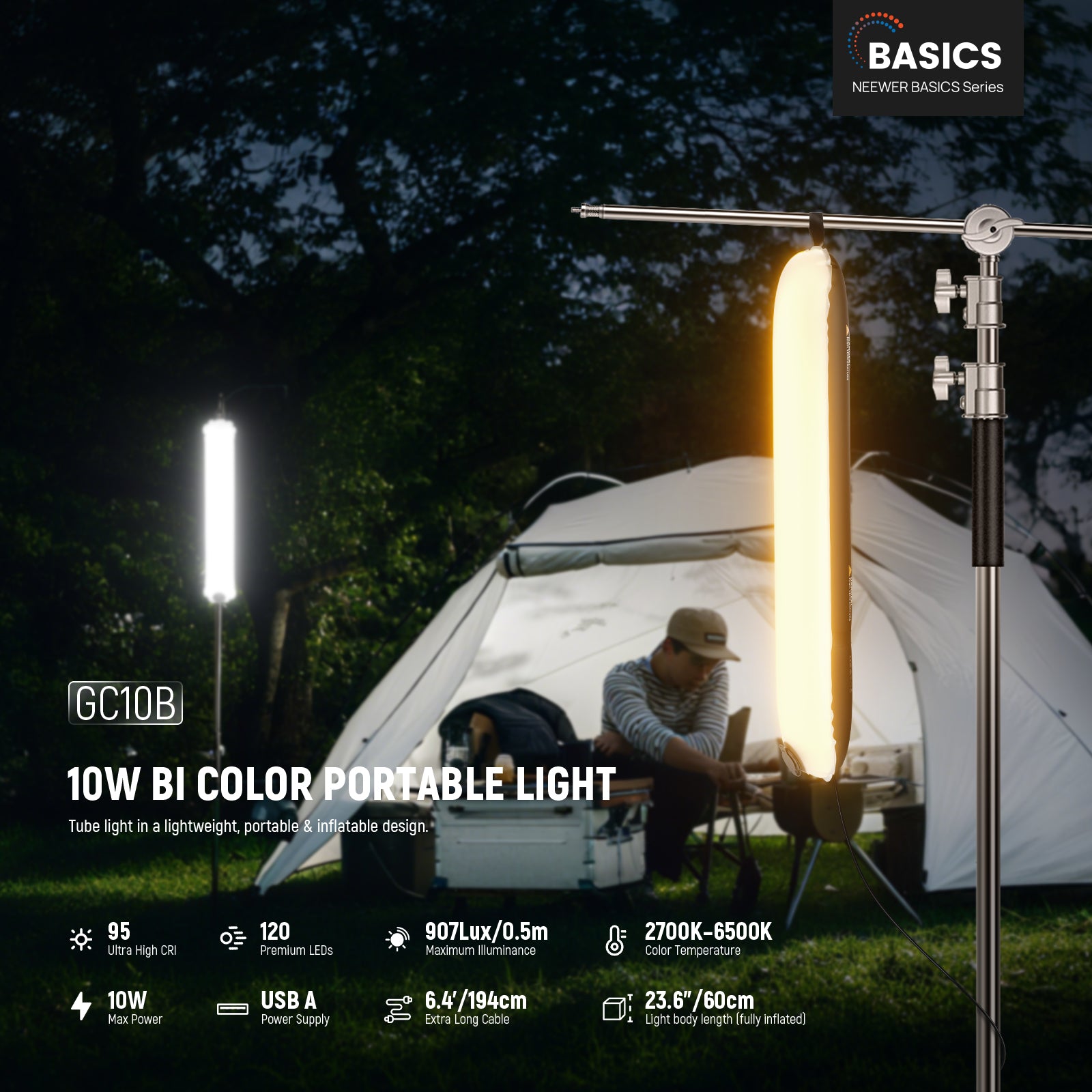 ไฟ LED พกพาแบบเป่าลม NEEWER BA - Photography Lighting Basics บทวิจารณ์และราคา