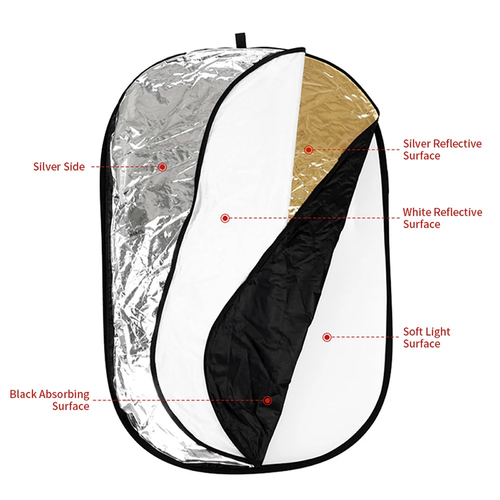 แผ่นสะท้อนแสงแบบพับได้ 5-in-1  - Photography Lighting Reflectors บทวิจารณ์และราคา